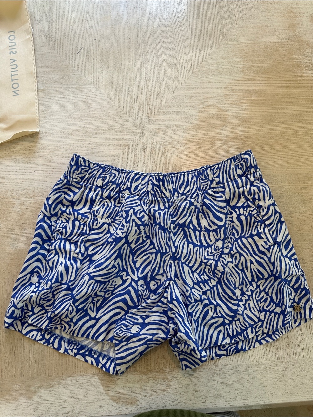 Lilly Pulitzer Blue & White Printed Linen Shorts